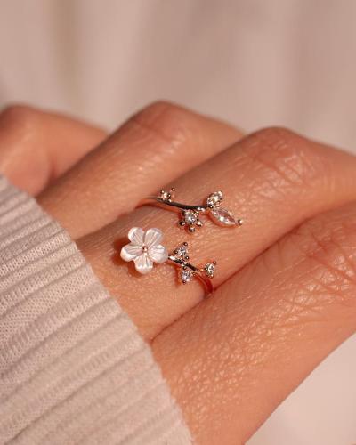 Birth Flower Ring 925 Sterling Silver